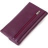 Фіолетовий жіночий гаманець із натуральної шкіри флотар із клапаном на кнопці CANPELLINI (2421693) - 2