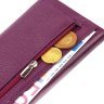 Фиолетовый женский кошелек из натуральной кожи флотар с клапаном на кнопке CANPELLINI (2421693) - 5