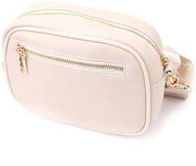 Стьобана жіноча сумка крос-боді через плече білого кольору Vintage 103157