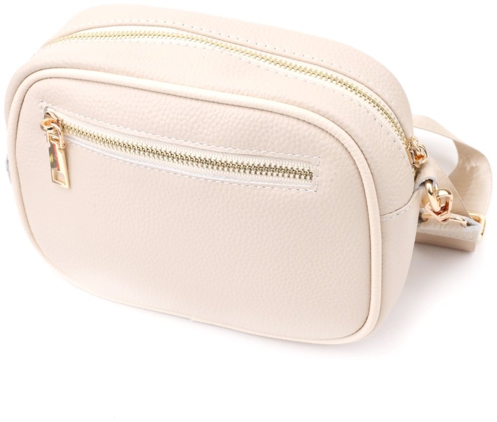 Стеганая женская сумка кросс-боди через плечо белого цвета Vintage 103157 modnotak фото №2