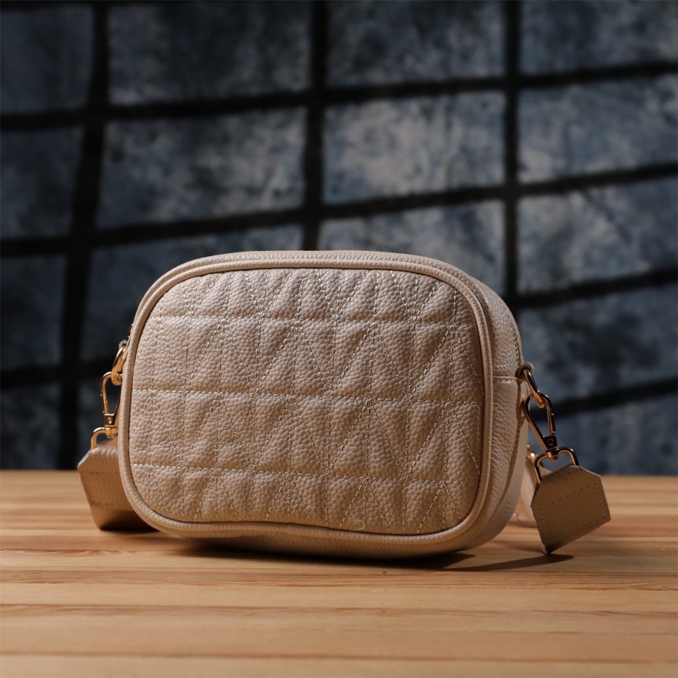 Стеганая женская сумка кросс-боди через плечо белого цвета Vintage 103157 modnotak фото №9