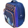 Школьный текстильный рюкзак синего цвета с принтом на два отделения Bagland 53157 - 5