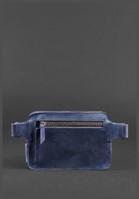 Стильная поясная сумка из натуральной синей кожи BlankNote Dropbag Mini (12628)
