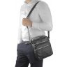 Черная кожаная мужская барсетка с текстильным плечевым ремнем Tiding Bag (15747) фото №2 Черная кожаная мужская барсетка с текстильным плечевым ремнем Tiding Bag (15747) modnotak фото - 2