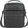 Черная кожаная мужская барсетка с текстильным плечевым ремнем Tiding Bag (15747) фото №3 Черная кожаная мужская барсетка с текстильным плечевым ремнем Tiding Bag (15747) modnotak фото - 3