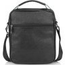 Черная кожаная мужская барсетка с текстильным плечевым ремнем Tiding Bag (15747) фото №4 Черная кожаная мужская барсетка с текстильным плечевым ремнем Tiding Bag (15747) modnotak фото - 4