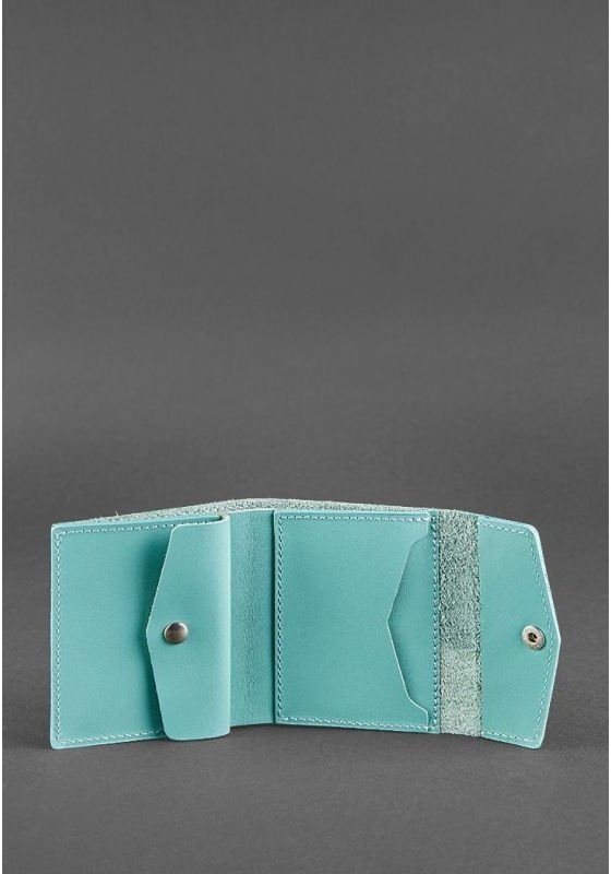 Бірюзовий жіночий гаманець з натуральної шкіри українського виробництва BlankNote (12505)