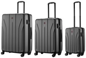 Набір валіз Wenger, Oryson 3 в 1, (S,M,L), пластик, 4 колеса, сірий
