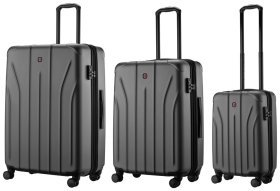 Набір валіз Wenger, Oryson 3 в 1, (S,M,L), пластик, 4 колеса, сірий
