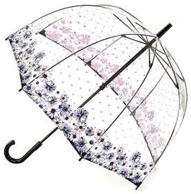 Зонт-трость женский Fulton Birdcage-2 L042 Flower Love (механика, прозрачный с цветочным принтом) 93857