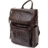 Коричневий шкіряний рюкзак під рептилію Vintage (20430) - 1