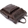 Коричневий шкіряний рюкзак під рептилію Vintage (20430) - 4