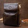 Коричневый кожаный рюкзак под рептилию Vintage (20430) - 6
