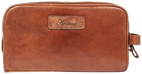 Мужской несессер из натуральной кожи с ручкой для носки Ashwood G37 94157 коричневого цвета