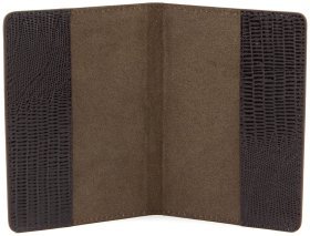 Обложка темно-коричневого цвета из натуральной кожи с зернистой поверхностью KARYA (093-071)