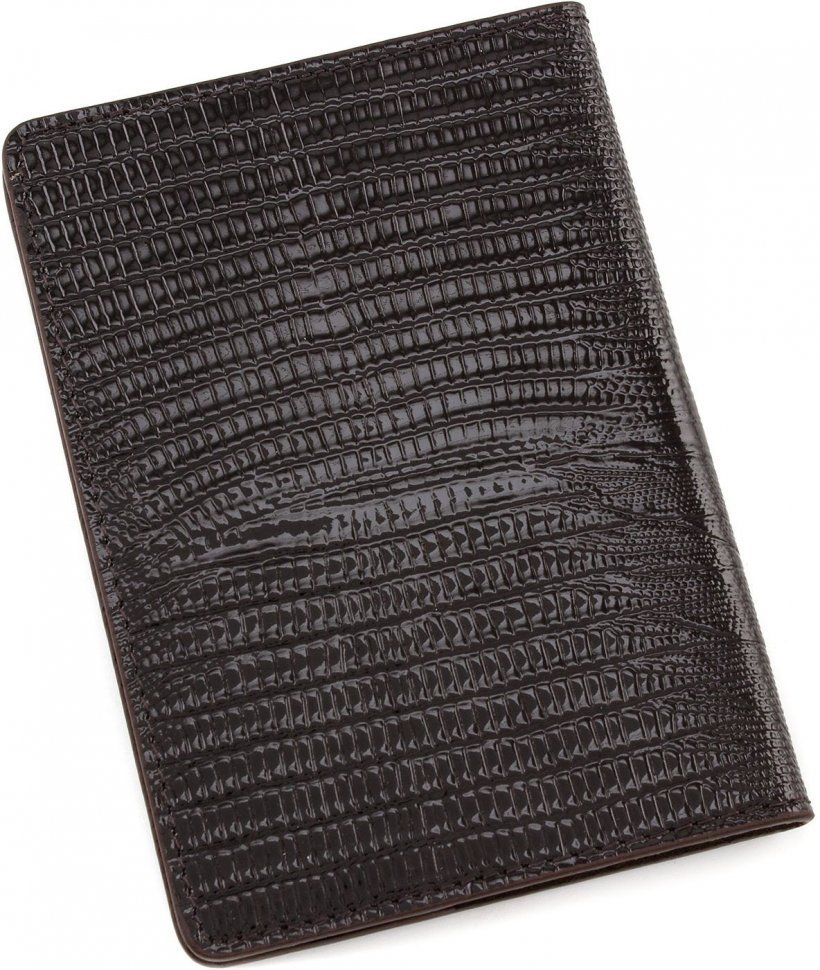 Обложка темно-коричневого цвета из натуральной кожи с зернистой поверхностью KARYA (093-071)