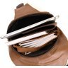 Практична чоловіча сумка-рюкзак через плече з рудого шкірозамінника Vintage (20570) - 3