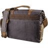 Місткий текстильний портфель сірого кольору Vintage (20059) - 2