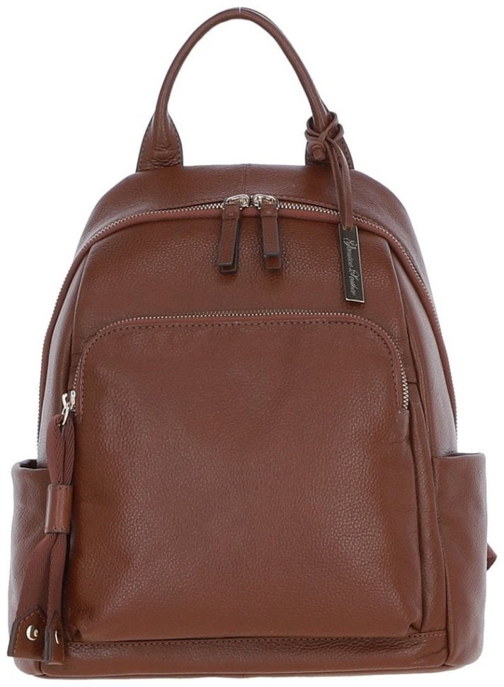 Рюкзак з натуральної шкіри флотар на 1 відділення для жінок Ashwood X37 коричневого кольору 94357 modnotak фото №1