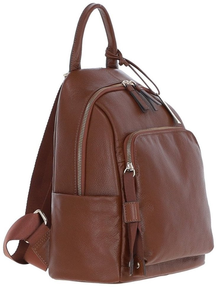 Рюкзак з натуральної шкіри флотар на 1 відділення для жінок Ashwood X37 коричневого кольору 94357 modnotak фото №4