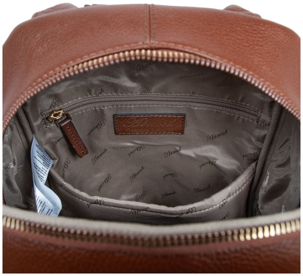 Рюкзак з натуральної шкіри флотар на 1 відділення для жінок Ashwood X37 коричневого кольору 94357 modnotak фото №5