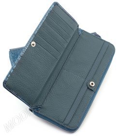 Кошелек лаковый на молнии с блоком под карточки H - Leather Accessories (17265)