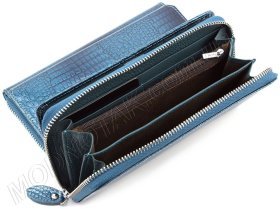 Гаманець лаковий на блискавки з блоком під картки H - Leather Accessories (17265)