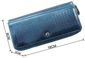 Кошелек лаковый на молнии с блоком под карточки H - Leather Accessories (17265)