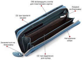 Кошелек лаковый на молнии с блоком под карточки H - Leather Accessories (17265)