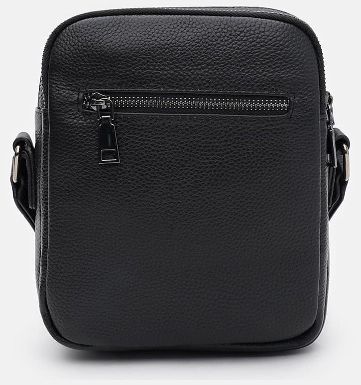 Качественная сумка планшет для мужчин из кожи флотар Borsa Leather 104557 черного цвета modnotak фото №3