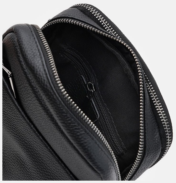 Качественная сумка планшет для мужчин из кожи флотар Borsa Leather 104557 черного цвета modnotak фото №5