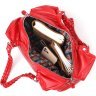 Большая горизонтальная женская сумка из натуральной красной кожи с ручками KARYA (2420843) - 6