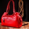 Велика горизонтальна жіноча сумка з натуральної червоної шкіри з ручками KARYA (2420843) - 10