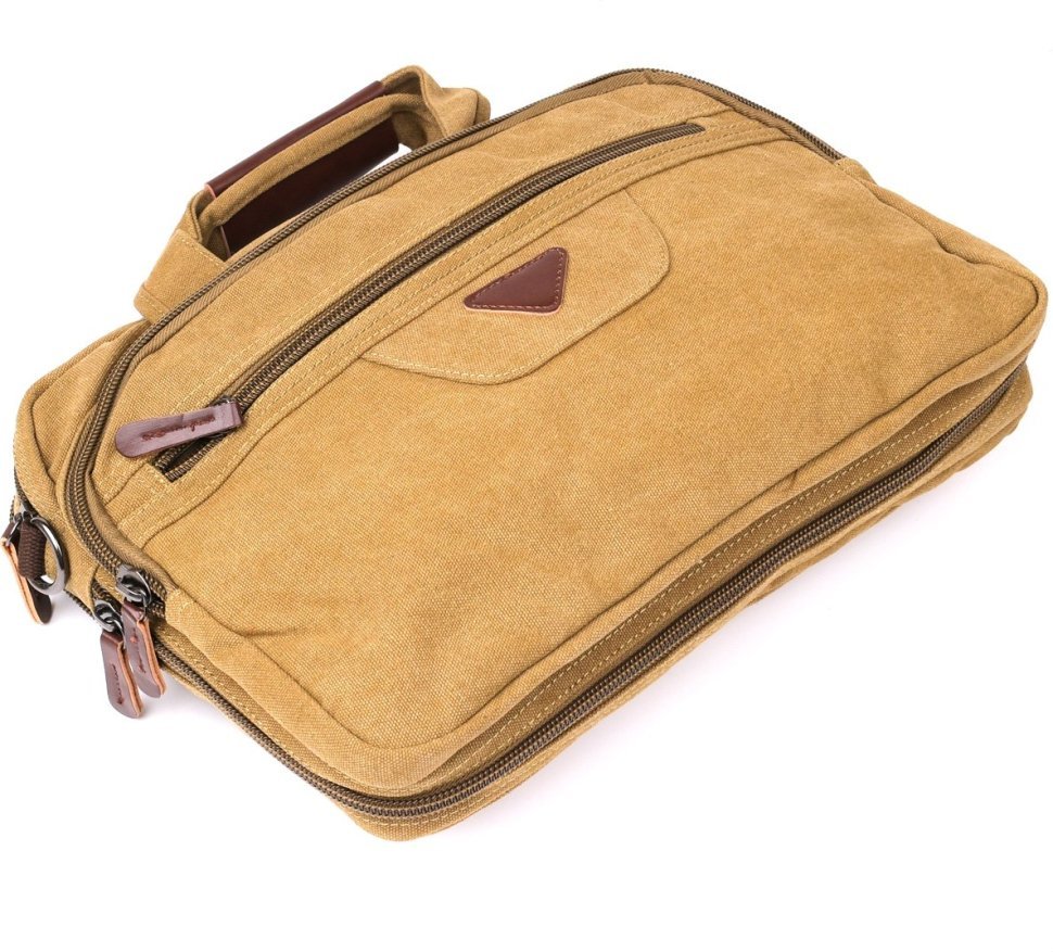 Містка текстильна сумка для ноутбука на два відділення Vintage (20181)