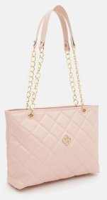 Стильная женская сумка из качественного кожзама розового цвета Monsen 94657