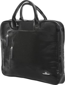 Чорна сумка для ноутбука та документів з високоякісної шкіри Vip Collection (21110)