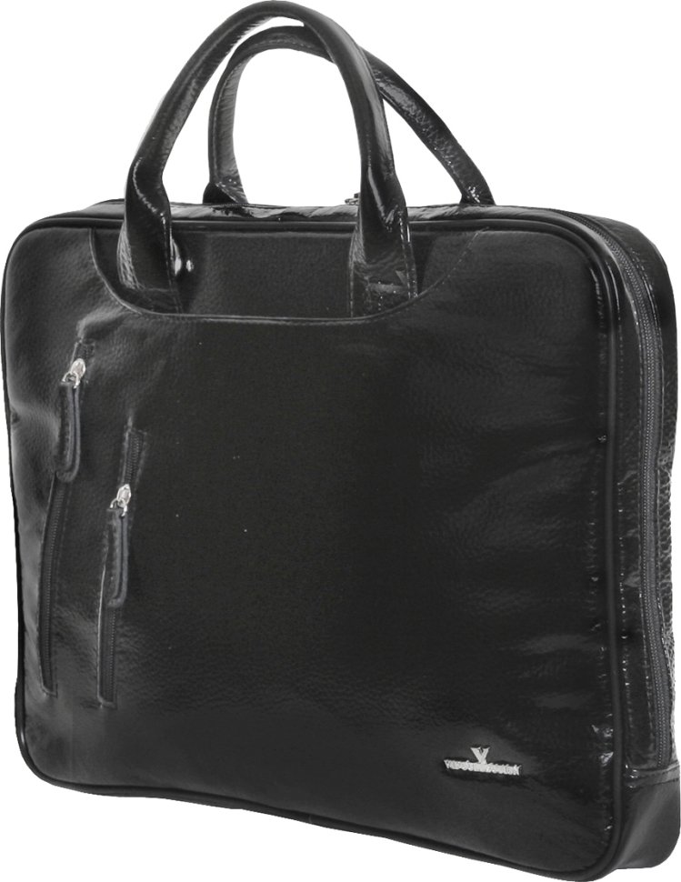 Черная сумка для ноутбука и документов из высококачественной кожи Vip Collection (21110)