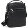 Маленька вертикальна сумка-барсетка з натуральної якісної шкіри чорного кольору Ricco Grande (21373) - 1