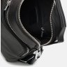 Маленька вертикальна сумка-барсетка з натуральної якісної шкіри чорного кольору Ricco Grande (21373) - 5