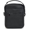 Мужская кожаная сумка-барсетка черного цвета на молниевой застежке Borsa Leather (21328) - 1