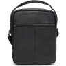 Мужская кожаная сумка-барсетка черного цвета на молниевой застежке Borsa Leather (21328) - 3