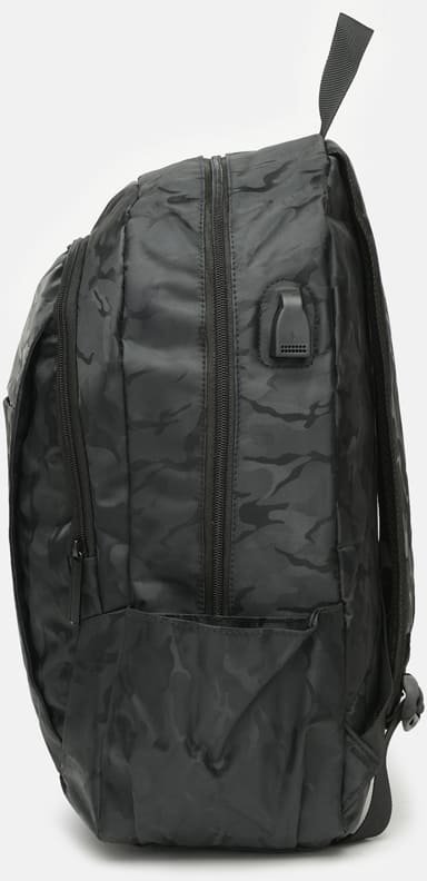 Черный мужской рюкзак из полиэстера с принтом под камуфляж Monsen (21471)