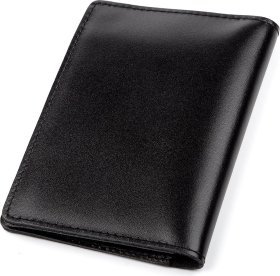 Чорна обкладинка для автодокументів з гладкої шкіри Shvigel (2413924)