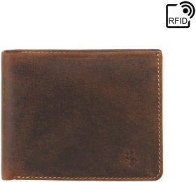 Невелике чоловіче портмоне світло-коричневого кольору з вінтажної шкіри Visconti 66457