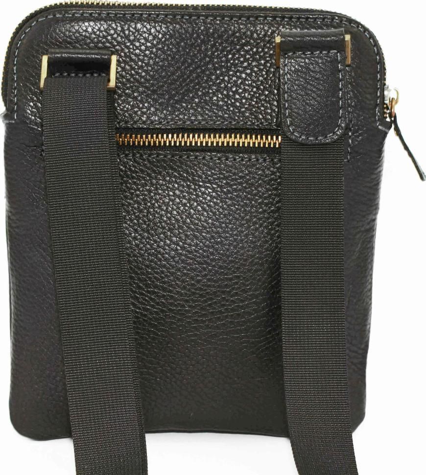 Компактна сумка планшет зі шкіри Флотар чорного кольору з карманами VATTO (12098)