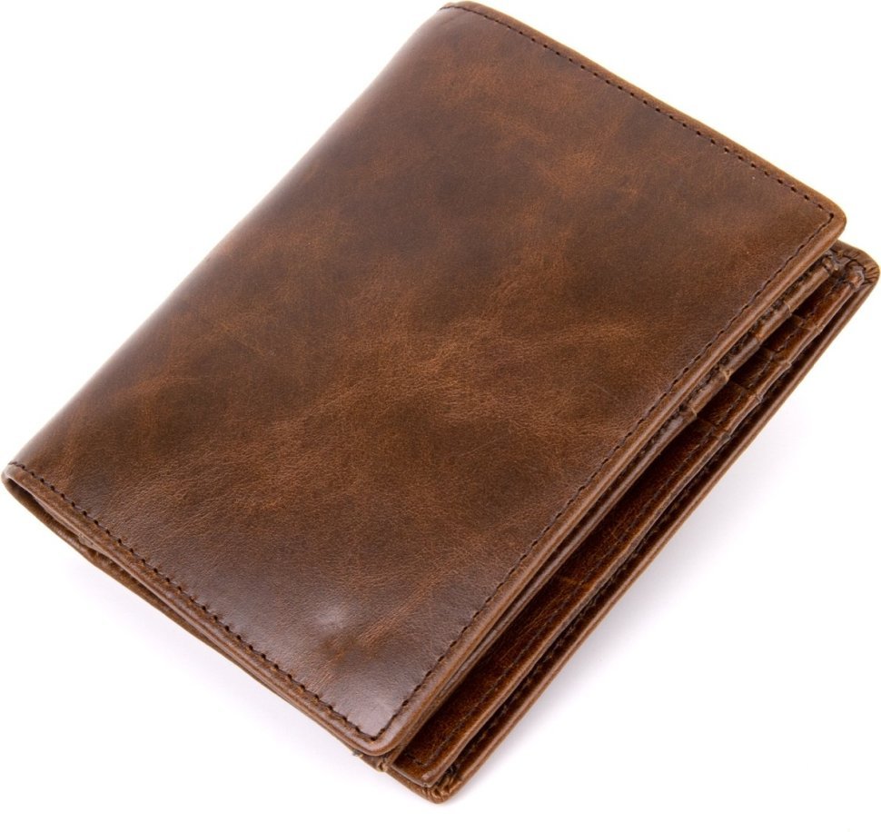 Повсякденне чоловіче портмоне з вінтажної шкіри коричневого забарвлення Vintage (2420432)
