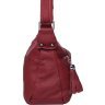 Женская кожаная сумка бордового цвета с одной лямкой Keizer (57157) - 4