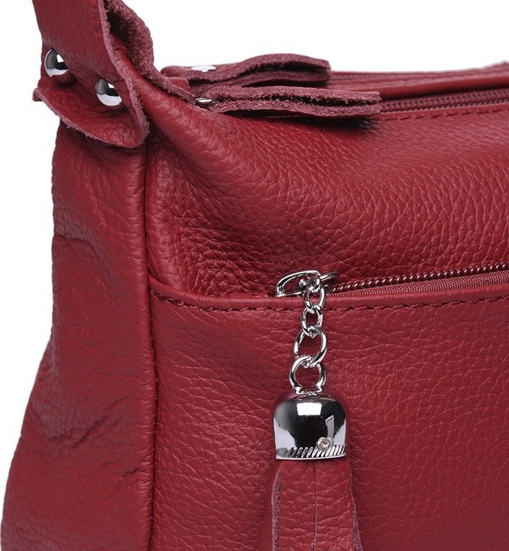 Жіноча шкіряна сумка бордового кольору з однією лямкою Keizer (57157)