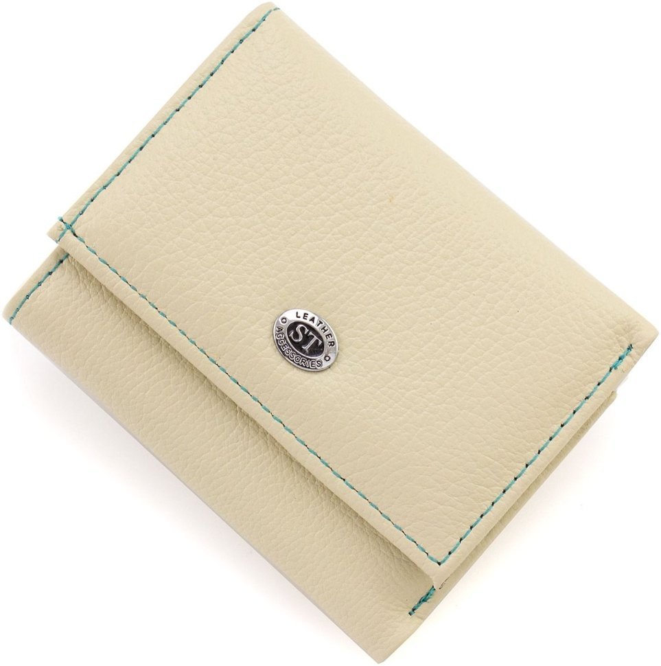 Світлий жіночий гаманець мініатюрного розміру з натуральної шкіри ST Leather 1767257