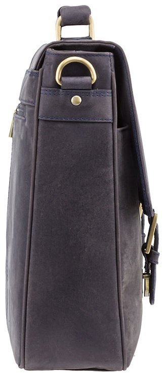 Якісний чоловічий портфель із натуральної шкіри темно-синього кольору Visconti Berlin 77357